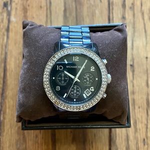 Black and Silver Michael Kors Watch